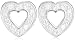 Sterling Silver E4066-CZ Women's Heart with CZ Stud Earrings