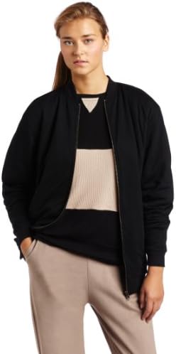 Women's Jumbo Zip Parka Padded Sweatshirt, Black, Medium