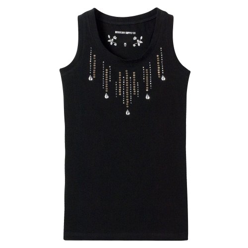 Mossimo Ebony BG Slvls Embellished Tank
