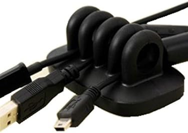 ORDTPRO Desktop Cable Management Wire and Cable Orangizer Cable Holder for Power Cords USB Charging Accessory Cables, Black