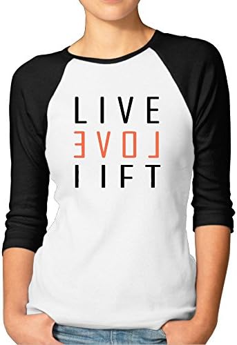 Fashion Woman LIVE LOVE LIFT 7 Split Sleeve Black Size L