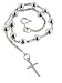 Catholic Rosary Beads Italian Made Sterling Silver Cross Bracelet 8"