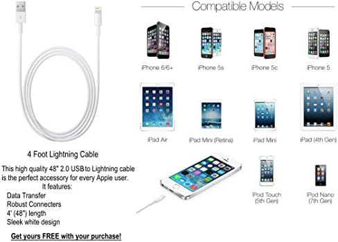 Donnakie iPhone 5 Armband BUNDLE includes: Premium Armband, Clear Slim Case, 4 ft Lightening Charging Cable, 6 Inch Extender, Fits arms 8.5 - 18 inches‏ (Small Black)