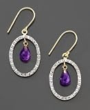 14k Gold Amethyst (1-1/6 ct. t.w.) & Diamond Accent Earrings