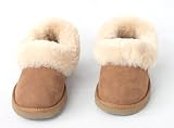 Sheep Touch Womens BALM Twin-Faced Australian Sheepskin Slippers Closed-Back Chestnut | Free Shipping in US
