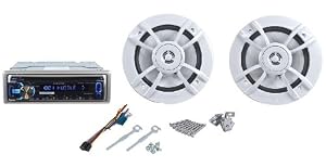 Kenwood PKG-MR355U Package Includes Marine/Boat Kenwood KMR-355U CD/MP3 Receiver With Pandora Internet Radio - USB Port - Aux Input - iPhone/iPod Control and a Pair of Kenwood KFC-1633MRW Marine 6.5