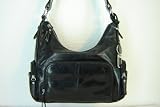 Giani Bernini Glazed Leather Hobo Handbag/Purse ~ Black In Color