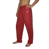 Mens NFL Tampa Bay Buccaneers Plaid Cotton Thermal Sleepwear / Pajama Pants - Red (Size: L)
