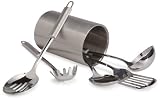 Pinzon 6 piece 18/8 Stainless-Steel Tool Set with Canister Holder [Amazon Frustration-Free Packaging]