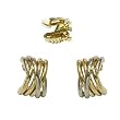 Two Tone Twisting Band Clip-On Earrings Fashion Jewelry