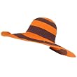UPF 50+ Sun Beach Hat Floppy Wide Shape Brim Orange with Purple