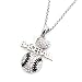 I Love Baseball Pendant Necklace Silver Metal with Clear Rhinestones