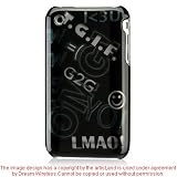 Black with White and Blue Text Design Snap-On Cover Hard Case Cell Phone Protector for Apple iPhone 3G