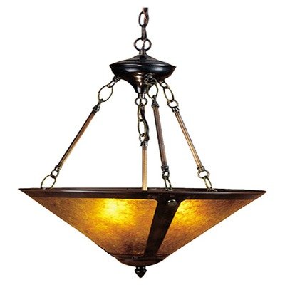 Rustic Lodge Van Erp Amber Mica Inverted Pendant