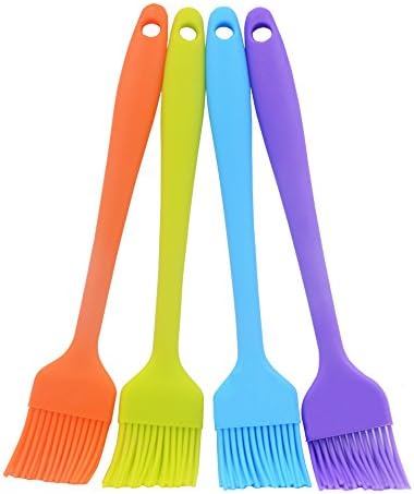 Yolane Set of 4 Silicone Basting Pastry &amp; BBQ Brush-Durable, Attractive,Heat Resistant Kitchen Utensils-Dishwasher Safe- Soft and Flexible- Essential Cooking Gadget, Bake ware Tool