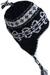 Wool Chullo Fleece Lined Ski Hat Toque with Ear Flaps Winter Knit Beanie Mountaineering Skull Cap Sherpa