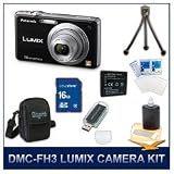 Cheap Panasonic LUMIX DMC-FH3K FH3K FH3 Black Digital Camera, 14 MP, 8x Wide Angle Optical Zoom Lens, 2.7