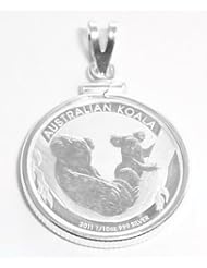 Sterling Silver 1/10 oz Koala Coin Bezel Pendant