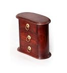Oval Red Mahongany Chest of Three Drawers