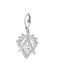 Sterling silver 0.09ct TDW Diamond Masonic Symbol (Charm)