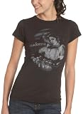 Junk Food Juniors' Madonna Virgin Tour Solid Short Sleeve Basic Tee,Black Wash,X-Large