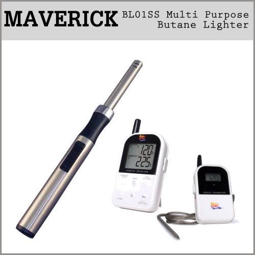 Maverick BL01SS Multi Purpose Butane Lighter + Maverick Remote Wireless BBQ Smoker Thermometer