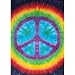 Rainbow Tie-Dye Peace Sign Tapestry Dorm Wall Hanging 60x90