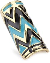 House of Harlow 1960 14k Yellow-Gold-Plated Turquoise Enameled Ring, Size 7