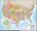 United States of America Laminated Wall Map (45 1/4
