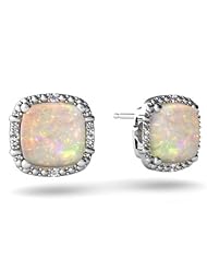 Genuine Opal 14kt White Gold Earrings