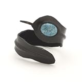 Black spiral turquoise snake leather wristband bracelet by 81stgeneration
