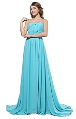 Strapless Chiffon Party Dress  with a Court Train 
