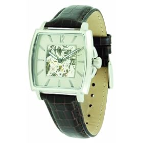 Kenneth Cole New York Men's Automatic Brown Crocodile Leather Watch #KC1571