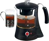2 in 1 Teekocher mit Warmhaltefunktion, 0,7 Liter Kocher mit 600 Watt, kabelloses Ein - und Ausgiessen, Glas + Schwarz, NEU + OVP