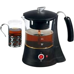 2 in 1 Teekocher mit Warmhaltefunktion, 0,7 Liter Kocher mit 600 Watt, kabelloses Ein - und Ausgiessen, Glas + Schwarz, NEU + OVP