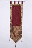 Luxurious Wall Runner with Tab Tops and Tassels - Maroon