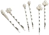 Jewelry Designer Decorated Bobby Pins 6-Pack: Pearl/Silver