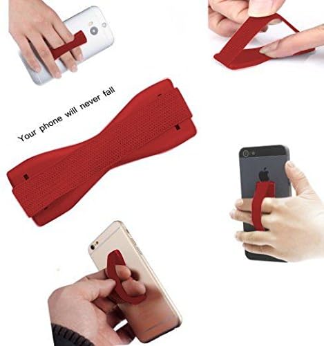 ONX3 (Red) Fly Stratus 4 Universal Anti-Slip Elastic Finger Mobile Phone Grip Holder With Strong Adhesive