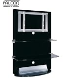 Stylish black glass Plasma / LCD stand with 2 shelves and cable management (32 - 52Inch)