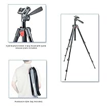 Manfrotto 718B Digi Tripod with Integrated 3-Way Head and Carrying Bag (Black)
