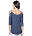 CHIC.U Women's Casual Loose Hollowed Out Shoulder Three Quarter Sleeve Shirts