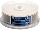 Optical Quantum 4X 25GB BD-R Blu-ray Blank Disc White Inkjet Hub Printable, 25 pcs
