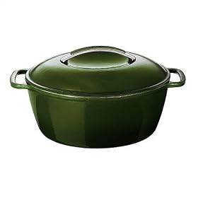 KitchenAid 8-Quart Cast-Iron Oval Casserole, Green by KitchenAid