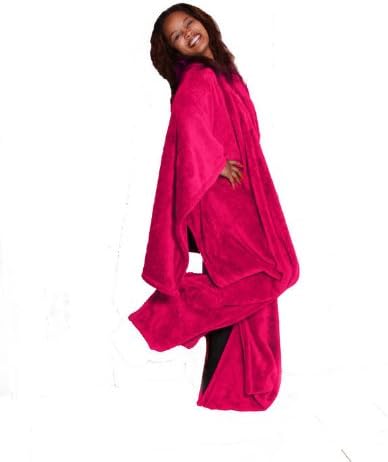 Ultra Cuddle - Shawl Blanket with Feet Pockets/Super Plush-Pink
