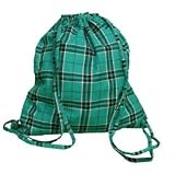 Teal Black flannel plaid check sling bag ~ casual one of a kind bag for practice gear, accessories, sports clothing and more