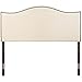 Modway MOD-5206 Curl Linen Fabric Upholstered Queen Headboard with Nailhead Trim and Curved Shape in Ivory
