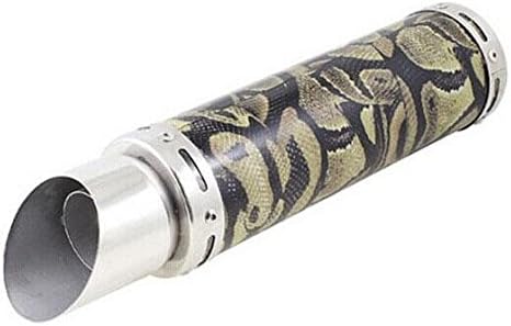 Giveumore Snake Pattern Slanted Stainless Steel Exhaust Pipe Silencer Muffler Tip Beige Black Silver Tone for Auto Car