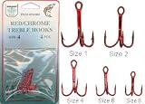 Dolphin Red Treble Hooks 4 Pk. - Size 6