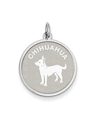 Sterling Silver Chihuahua Disc Charm