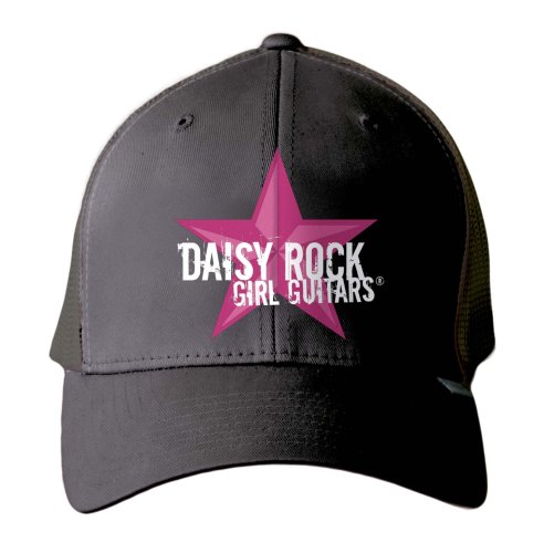 Black Trucker Hat with Pink Star (One size fits all)